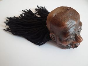 shrunken head hair applied